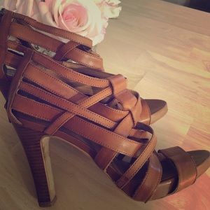 Franco Sarto Cognac Leather Heels